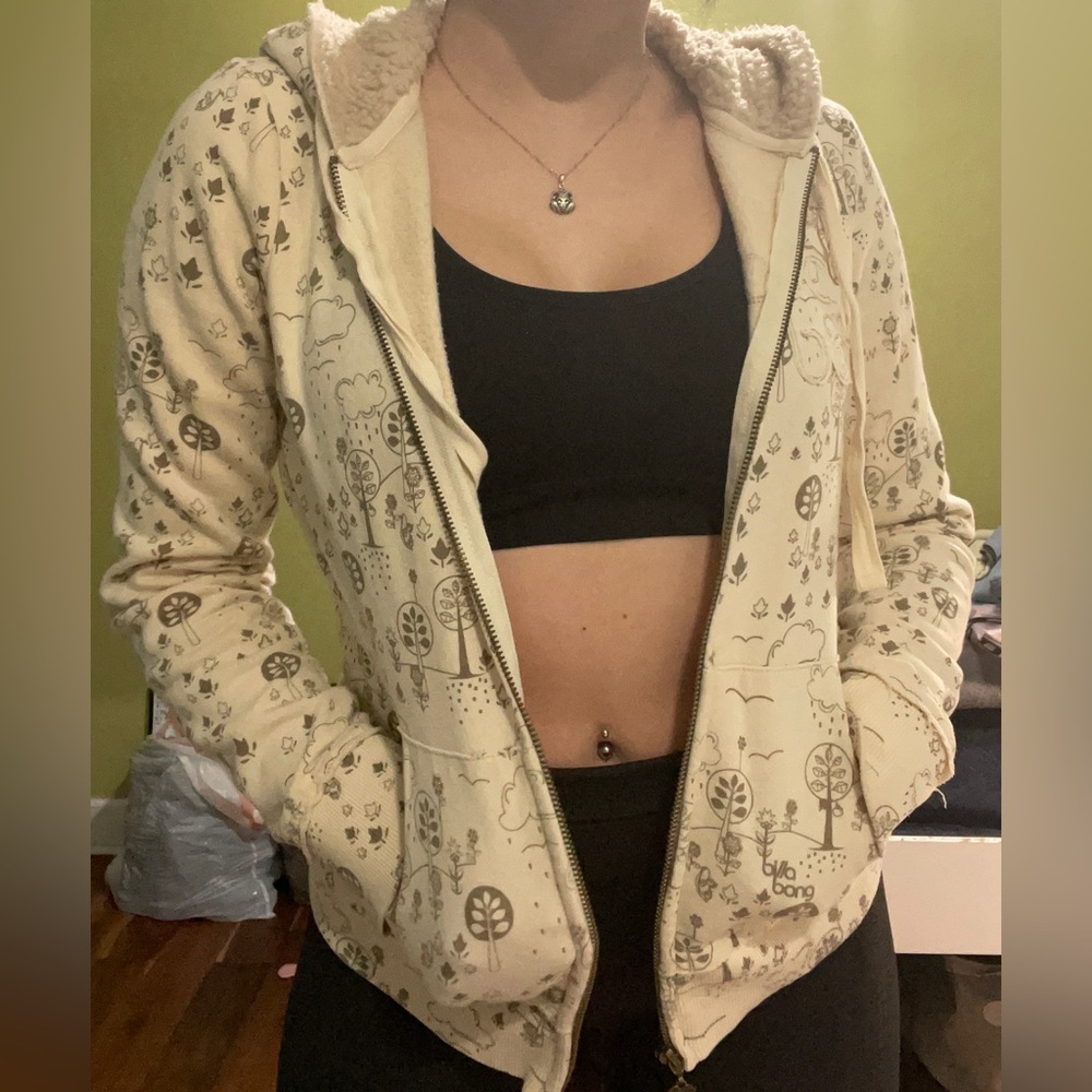 Fleece lined hooded jacket